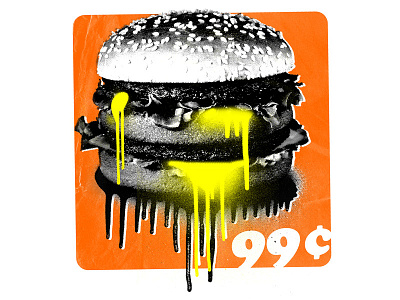 Junk Food burger cheeseburger drops fast food hamburger junk spraypaint streetart t shirt