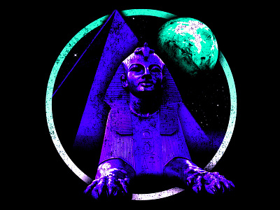 Mothership apparel design egypt graphic planets pyramid scifi space sphinx t shirt