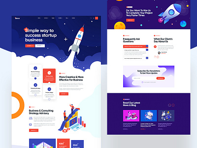 Creative Digital Agency Template agency creative creative agency design digital illustration landing page marketing modern ui ux vector