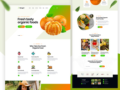 Organic PSD Template agency clean creative design fruits landing page orange ui ux