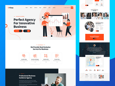 Business Agency PSD Template agency business clean corporate illustration landing page modern ui ux