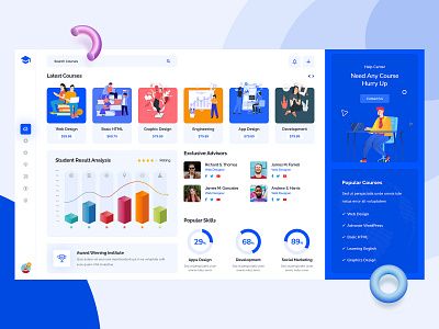 Course Dashboard concept course creative dashboard dashboard ui illustration modern software ui ux