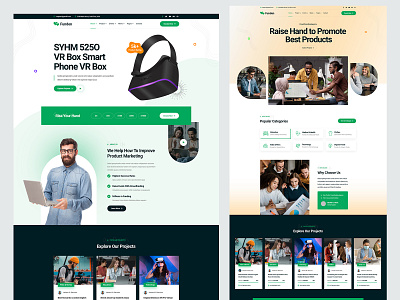Crowdfunding PSD Template animation branding charity creative crowfunding graphic design landing page modern product ui