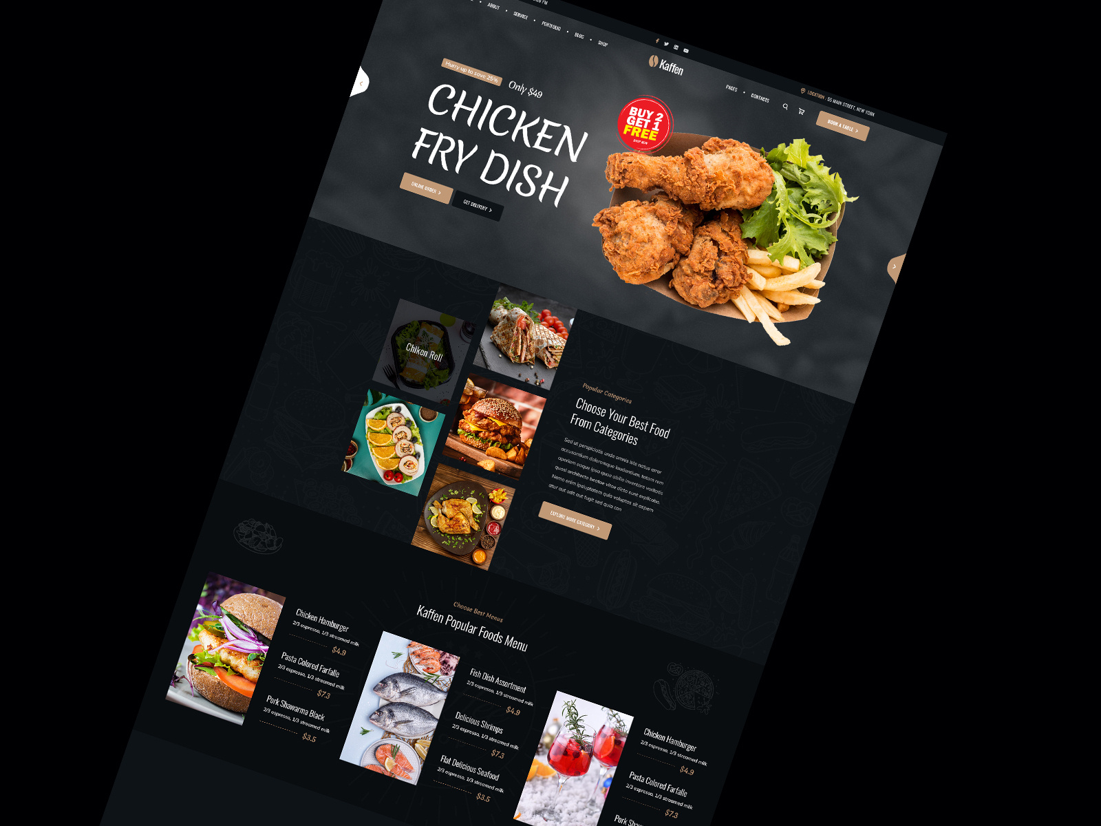 Dark Restaurant Web Template by Masud ~ UI/UX Designer on Dribbble