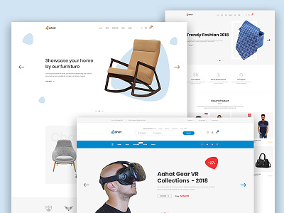 Aahat - eCommerce PSD Template ecommerce electronic fashion furniture marketplace modern clean multipurpose online shop online store retail shop shopping