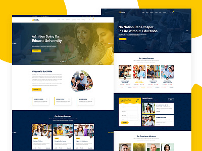 Sikkha - Education PSD Template academy course education learning students study abroad study online teaching training training center university