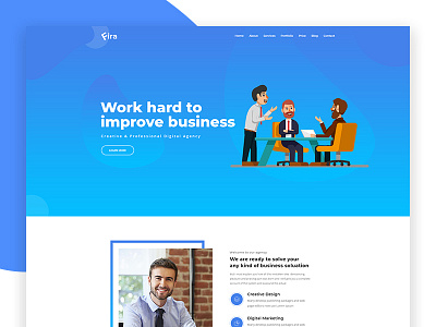 Fira - Agency PSD Template agency business clean corporate creative freelancer minimal modern multipurpose personal portfolio psd