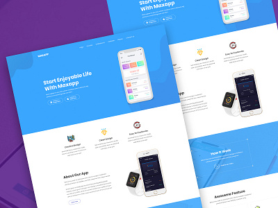 Max - App landing PSD Template