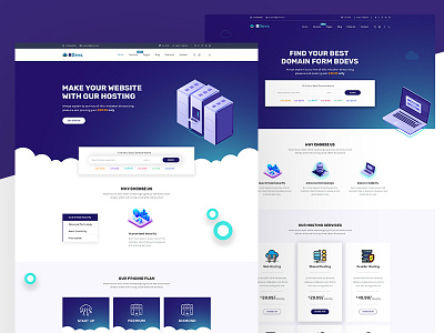 Hosting Provider & WHMCS PSD Template blue bootstrap business clean cloud domain hosting hosting provider shared solution technology vps webhosting whmcs