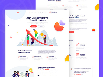 Agency PSD Template agency business clean corporate creative illustration landing page modern sass vector