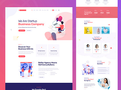 Agency PSD Template agency clean creative illustration modern startup ui vector
