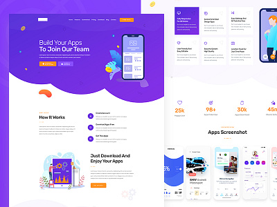 App Landing PSD Template