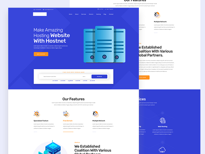 Hosting PSD Template by Masud ~ UI/UX Designer on Dribbble