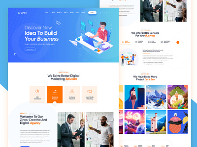 Digital Agency PSD Template agency business clean corporate creative digital agency illustration modern