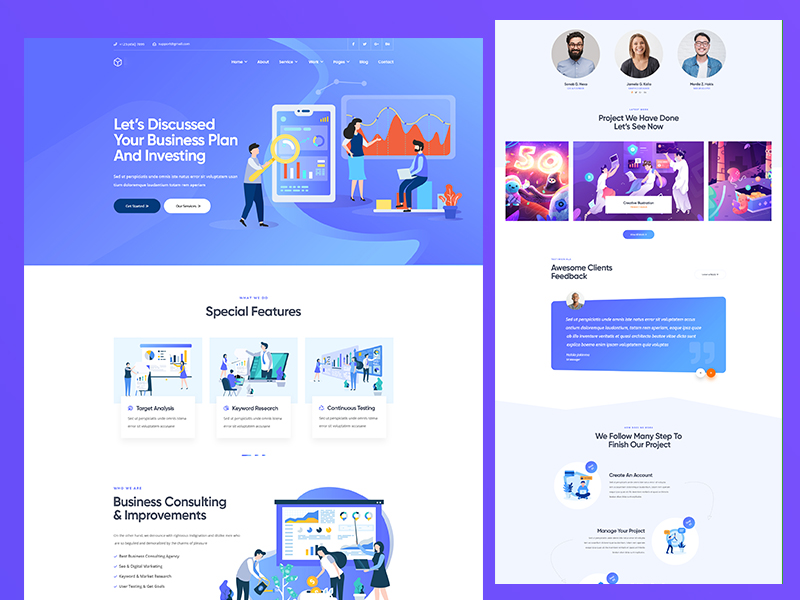 Digital Marketing PSD Template by Masud ~ UI/UX Designer on Dribbble