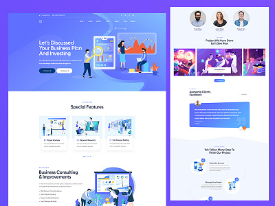 Digital Marketing PSD Template agency clean creative design digital illustration modern ui ux