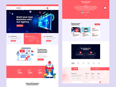 Digital Marketing PSD Template app branding business clean design illustration landing page modern ui ux