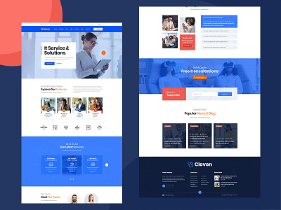 IT Solutions PSD Template agency branding business clean creative design it service solutions ui ux