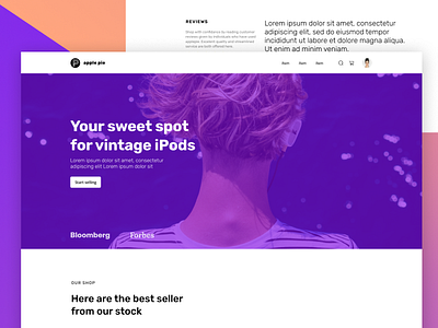 applepie banner buy crud design figma frontend interface landing page light light theme marketplace online programming ruby sell store ui uidesign uiux website