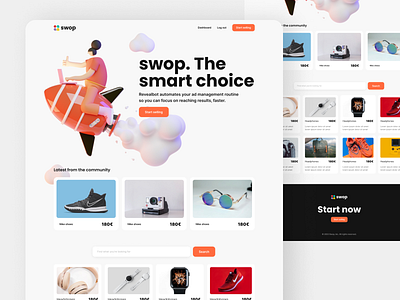 Swop branding buy crud design ecommerce figma illustration online shop store ui uidesign web