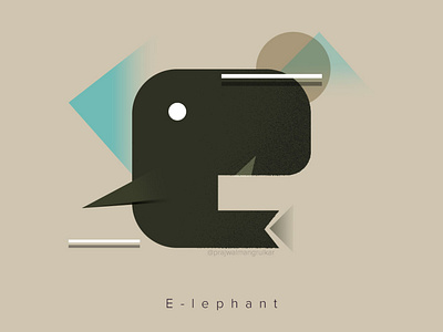 letter e 36daysoftype 36daystype07 basic shapes elephant illustraion vector vector illustration vectorart