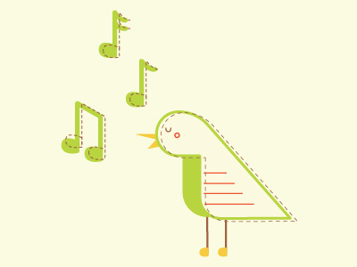 Kind tweeting bird bird character illustration