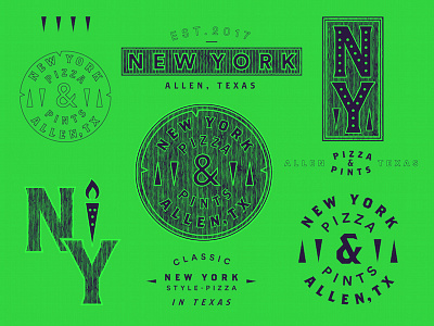 New York Pizza & Pints Pt. 2 branding logotype manhole new york pints pizza pizzeria stamp texas typography