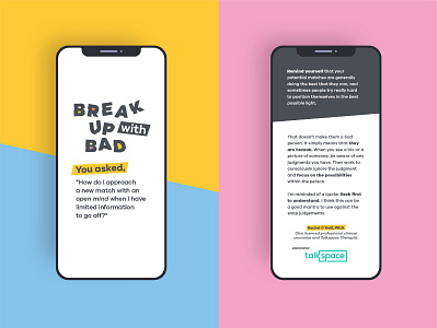 Break Up With Bad In-App bad habits branding bumble design in app typography ui ux