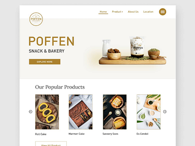 Poffen Snack & Bakery Website Design bakery design interface product snack ui website