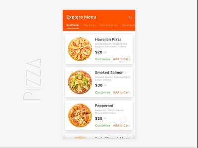 Pizza Ordering - Interaction app ui food food app ui interaction interaction animation interaction design pizza uiux uiux design uiuxdesign