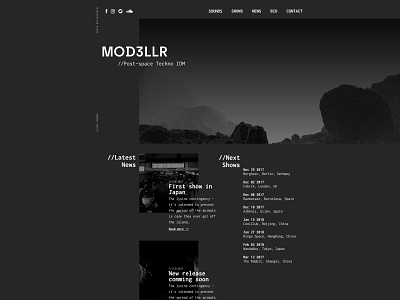 Mod3llr web layout proposal artist layout music techno ui web