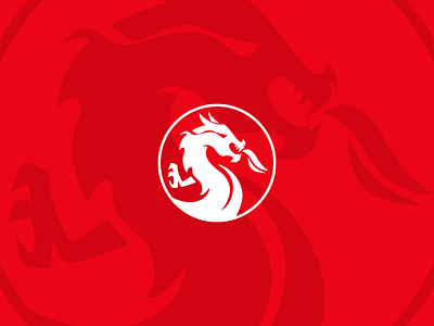 idragon animal branding design dragon fire flame flat illustration logo mascot minimal red vector wild