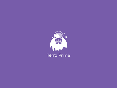 Terra Prime Logo Concept astronaut design flat illustration logo mars minimal moon rocket science sky space spaceman technology vector