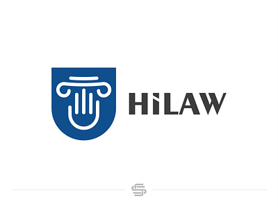 HiLaw column hand justice law lawyer logo minimal shield vector