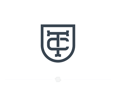 TC crest ct ctlogo design flat icon letter lettermark letters logo minimal shield tc tclogo vector vintage