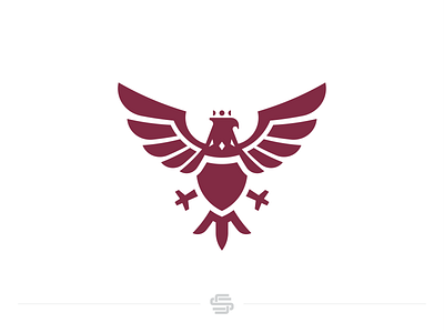 Sheagle animal arm crest design eagle flat logo luxury minimal shield vector