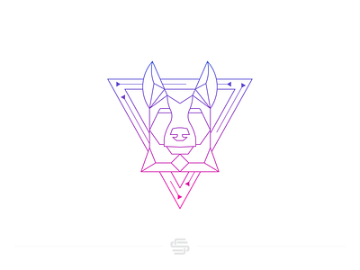 TechDog animal character design dog flat head icon logo minimal pet tech technology vector wolf