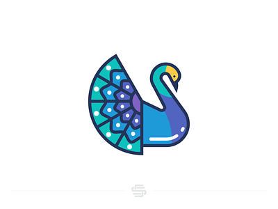 Colorful Bird animal bird birds colorful design flat icon illustration logo minimal peacock print vector