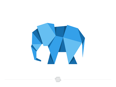 Origami Elephant 3d animal art craft design elephant flat illustration logo minimal origami paper papercraft ribbon vector wild