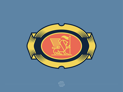 Crest arm arms coat crest crown design emblem flat heraldy icon illustration king lion logo minimal royal shield vector
