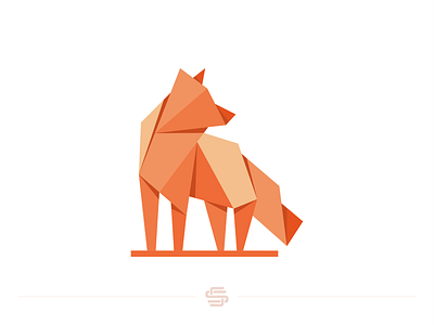 PaperCraft Fox animal art bonsai design flat fox illustration japan logo minimal origami paper paperart papercraft vector wild