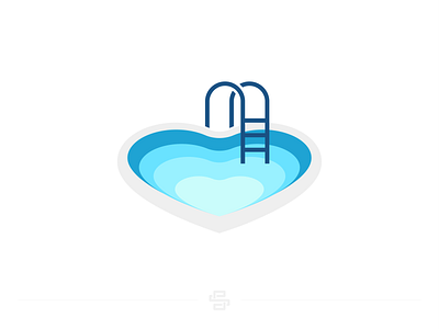 Pool Love blue building construction design flat handyman icon landscape logo minimal pool pool logo repair swimming vector water