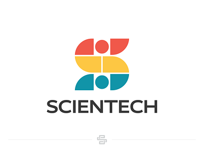 Scientech colorful design flat font icon initial letter letter s lettermark logo logotype minimal s science tech technology type vector