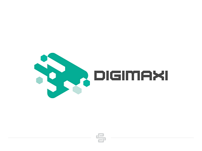 DigiMaxi d design digi digital flat font icon letter letter d lettermark logo logotype minimal network pixels polygon science tech technology vector