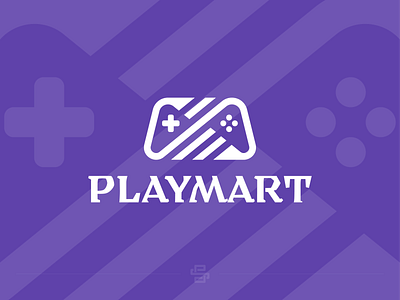 PlayMart controller design flat game game controller gaming icon joystick logo minimal play playing playstation vector
