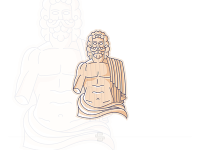 Sculpture Hero design flat greece greek hero history illustration logo minimal monument museum myth mythological mythology portrait sculpture statue stone vector zeus