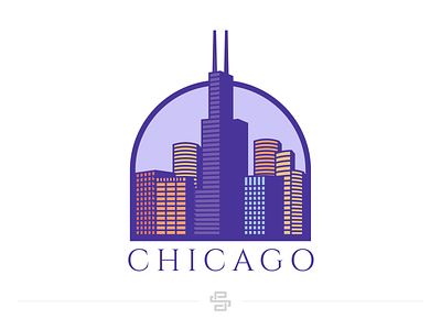 Chicago america architecture build building chicago cities city illinois logo metropol metropolis minimal skyscraper states travel united states us usa vector