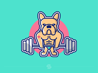 Bodybulldog animal barbell bodybuilder bodybuilding bulldog cartoon character dog exercise fitness gym health illustration logo mascot muscle sports vector weitght workout