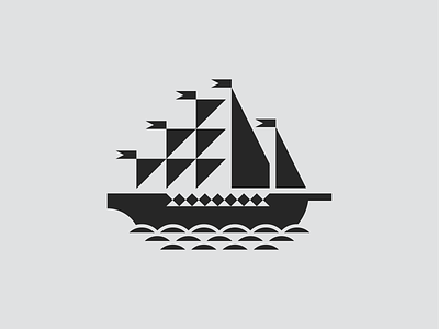 Historic Ship boat branding design flat icon illustration logo marine maritime minimal ocean pirate sail sailing sailor sea ship vector vessel viking