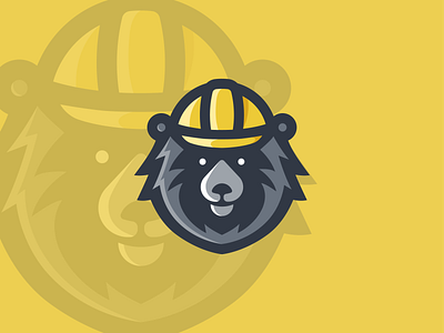 Bear the Builder animal bear builder cartoon character construction design flat handyman helmet illustration logo mascot minimal safety safety helmet vector